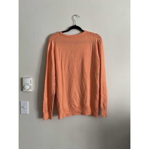 Daily Sports Sweden Women’s XXL Knit Sweater V Neck Bright Orange Luxury Golf - Picture 7 of 7